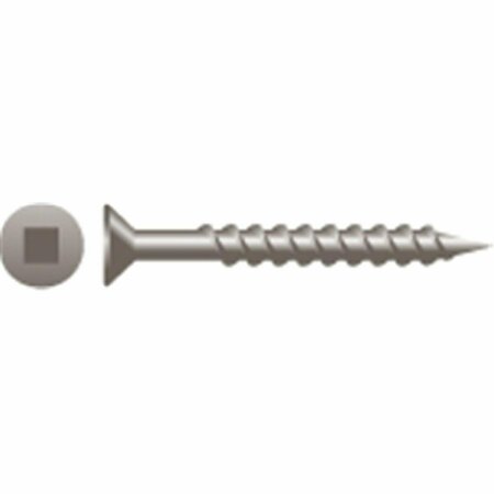 STRONG-POINT 8 x 1.62 in. Square Drive Flat Head Particle Board Screws Plain and Lubed, 5PK 826QL